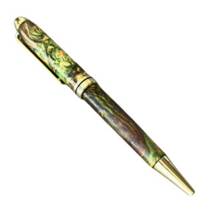 Stylos à bille en bois stabilisé de luxe avec logo personnalisé, design unique en bois de ronce pour cadeaux d'entreprise - Product Image 2