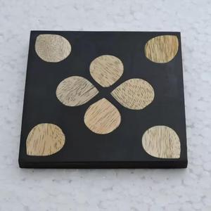 Vente directe d'usine de haute qualité écorce bois sous-verre ensemble argent cuivre et laiton couvert prix tapis et tampons - Product Image 3