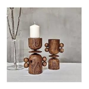 Nouveau design bougeoir en bois fait à la main taille personnalisée nouveauté 2024 décoration de table support de bougie parfumée en bois élégant - Product Image 3