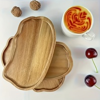 Plateau en bois pour restaurants et usage domestique, idéal pour le thé de l'après-midi, les gâteaux, les collations, plateau de rangement en bois exquis, plateau de service en bois