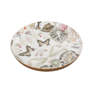 Best Material Round Aluminum <b>Serving</b> <b>Tray</b> With Antique <b>Gold</b> Leaf Design Luxury Decorative Centerpiece For Home And Dining Decor - Product Image 1