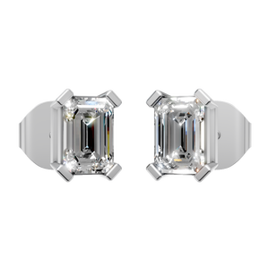 Pendientes de Moissanita con Corte Esmeralda, Oro de 14K, Cuatro Puntas, Modernos, Certificados por IGI, Joyería Fina para Mujer, Venta al por Mayor, Regalo de Boda, Fábrica - Product Image 1