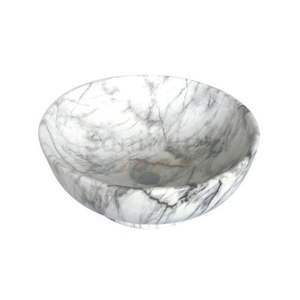 อ่างล้างจานทรงกลมหินอ่อนสีดำและสีขาวออกแบบสองชั้นทำด้วยกระจกนิรภัยสูงป้องกันรอยขีดข่วนและไม่มีรูพรุน - Product Image 4