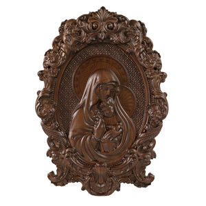 Placa <span class=keywords><strong>de</strong></span> Pared Tallada a Mano <span class=keywords><strong>de</strong></span> la Virgen María y el Niño con Borde Dorado <span class=keywords><strong>Barroco</strong></span> |   Decoración Religiosa <span class=keywords><strong>de</strong></span> Madera - Product Image 1