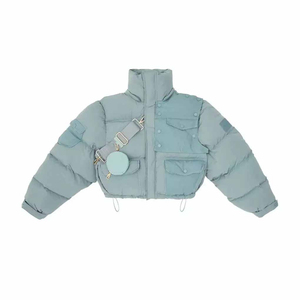 OEM logotipo personalizado de gran tamaño de las señoras de algodón acolchado abrigo de invierno personalizado de alta calidad de las mujeres recortadas chaqueta acolchada - Product Image 3