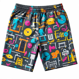 Shorts de gymnastique par sublimation pour hommes Shorts d'entraînement à la taille élastique Shorts de fitness pour hommes Shorts imprimés d'exercice de musculation pour hommes - Product Image 2