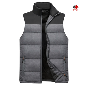 Gilet matelassé sans manches Ryan Pro Gear, veste décontractée d'hiver, col montant et capuche - Product Image 2