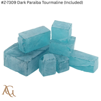 Nano Lab Grown Rough # Z 7309 Tourmaline Paraiba foncée (incluse) Couleur bleu néon Pierre précieuse synthétique simulée créée en laboratoire Nanosital