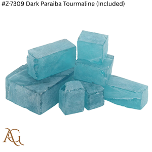 Nano Diamante en Bruto Cultivado en Laboratorio # Turmalina Paraiba Oscura Z 7309 (Incluida), Gema de Color Azul Neón, Sintética, Simulada, Creada en Laboratorio, Nanosital - Product Image 2