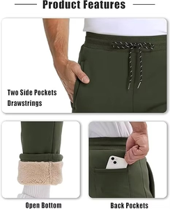 Warm Casual Men's Heavyweight Polyester/Cotton <b>Fleece</b> <b>Trousers</b> Custom Logo Large Size Quick Dry Breathable High-quality - Product Image 6