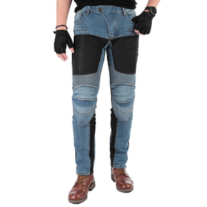 Pantalones Vaqueros de Motociclista con Protección Blindada para Hombre, Color Azul Denim, con Protección Extraíble en Rodillas y Cadera - Product Image 1