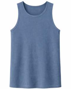 Débardeur Homme Bleu Personnalisé Sans Manches, Gilet de Sport Uni, Maillot de Corps Athlétique, Tissu Doux Extensible Respirant, Vente en Gros Personnalisée - Product Image 1