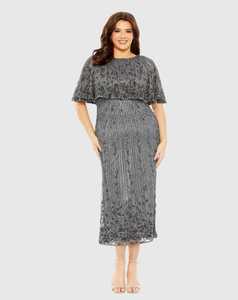 Robe de soirée élégante en forme de cape manches robe de soirée robe de bal robe de soirée en t-longueur - Product Image 2