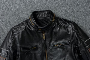 Chaqueta de Cuero Bordada Entallada para Hombre, Estilo Urbano, la Mejor Fabricación Personalizada con Servicio OEM - Product Image 3