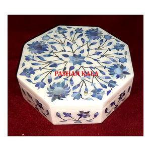 กล่องบรรจุเครื่องประดับลายหินอ่อนสีขาวเคลือบเงาสุดๆทรงแปดเหลี่ยมกล่องใส่เครื่องประดับดีไซน์แบบแม่มุกฝัง - Product Image 1