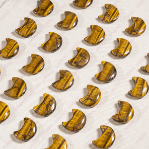 Wholesale Natural Tiger Eye Hand-Carved Crystal Crescent Moon Ornaments Healing Stone <b>Crafts</b> for Home Decoration - Product Image 2