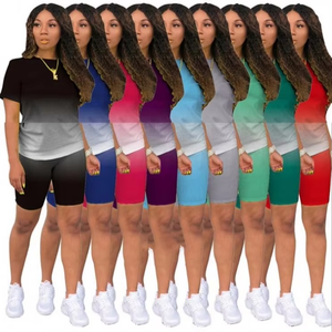 Concevez votre propre style personnalisé hommes ensembles d'été couleur unie toutes les tailles deux pièces t-shirt et ensembles courts - Product Image 5