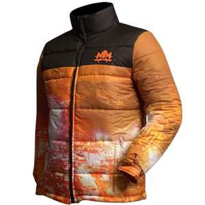 Chaqueta Acolchada Estampada para Hombre, Cuello Alto, Cierre Frontal, Ligera, Ropa de Abrigo de Invierno, Estilo Casual Urbano - Product Image 2