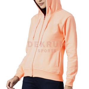Hoodie d'hiver pour femme sur mesure 2024, tissu tricoté respirant de haute qualité, col à capuche, logo OEM sur le devant, style décontracté - Product Image 2