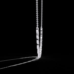 Colliers incurvés de forme ondulée en or blanc or rose avec diamants de laboratoire Design de bijoux élégants - Product Image 2