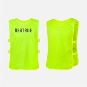 Chalecos Deportivos de Malla para Entrenamiento de Fútbol con Número y Cuello Naranja, Chalecos de Entrenamiento para Jóvenes - Product Image 4