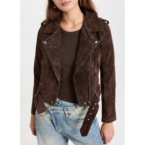 Ropa de invierno con soporte para mujer Premium, chaqueta de cuero genuino, forro de lana, diseño de cremallera, transpirable, técnicas de punto de moda - Product Image 2