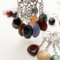 Vente en gros Quartz rose naturel yeux de tigre améthyste Agate Quartz clair dégringolé pierre cristal porte-clés pour cadeau