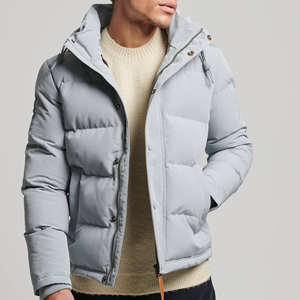 Chaqueta Bomber Personalizada para Hombre 2025, Chaqueta de Invierno Acolchada de Lona Gruesa con Relleno de Algodón, Transpirable, con Cuello Alto y Logotipo Frontal - Product Image 1