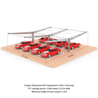 Système de montage de carport solaire double face de type Y, structure en acier zinc-aluminium-magnésium, surface anodisée, inclinaison de 5 degrés, 20 ans de garantie