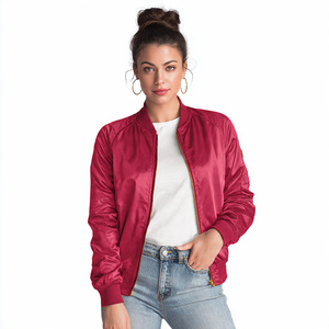 Chaquetas Bomber Reversibles MA1 para Mujer, Cuello Redondo, Satén, Estilo Universitario, Chaqueta Bomber Urbana con Cremallera para Mujer - Product Image 4