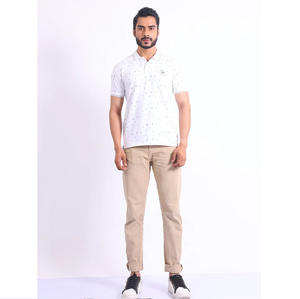 เสื้อยืดคอโปโลแขนยาวครึ่งแขนสำหรับผู้ชาย, เสื้อยืดคอ100% ลำลองพิมพ์ลายผ้าฝ้ายสวมใส่พอดีตัวและยืดได้ - Product Image 1