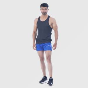 Pantalones Cortos Deportivos Stretch Ease Azul Rey Talla XXS 100% Algodón Cómodos con Cintura Elástica y Cierre con Cordón Suaves y Largos con Logos - Product Image 4