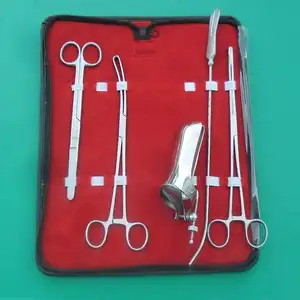 طقم أدوات الجراحة الحيوانية مكون من 5 قطع طقم أدوات الجراحة التمريضية وعملية التوليد أطقم أدوات يدوية مصنوعة من الفولاذ المقاوم للصدأ الألماني