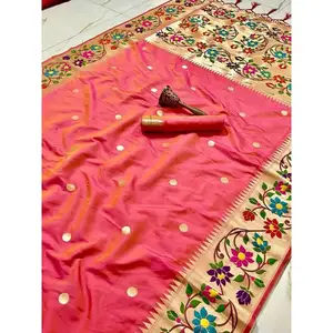 高需求纯Kanchipuram真丝纱丽和衬衫，Zari编织工作印度出口商和供应商