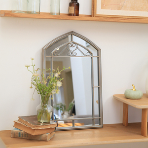 Decorative <strong>Gothic</strong> Farmhouse Make up Wall <strong>Mirror</strong> Art Deco Wrought Iron Metal <strong>Mirror</strong> for Room - Product Image 2