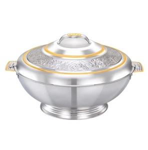 Vajilla para decoración de mesa, olla para servir alimentos, calentador de alimentos redondo, cazuela de acero inoxidable, calentador de platos, logotipo aceptado, Occidental - Product Image 3