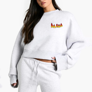 Top corto con estampado personalizado a la moda, Sudadera con capucha y sudaderas de algodón para mujer, Sudadera ligera con logotipo bordado personalizado para mujer - Product Image 1