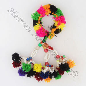 Pulsera Vintage bordada hecha a mano para mujer, brazaletes antiguos de Gitana - Product Image 2