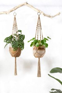 Jardinière suspendue d'intérieur, cintre pour plantes en macramé, cintres pour plantes d'intérieur et d'extérieur, corde de jute OEM - Product Image 3