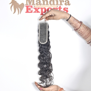 100% cheveux vierges bruts non transformés couleur naturelle noir 8-32 pouces cuticule alignée 2*6 HD fermeture Bodywave Indian Temple cheveux humains - Product Image 2