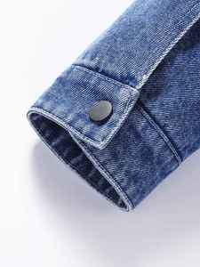 Dernier design de veste en jean slim fit avec laine pour unisexe, décontractée, tendance, vêtements d'extérieur confortables, tissu denim d'hiver - Product Image 5