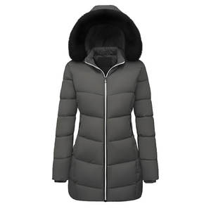 Chaqueta informal suelta tejida transpirable sólida con capucha para mujer - Product Image 4