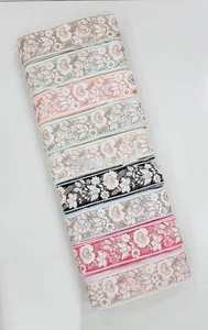 Custom Made Floral Embroidered Laces in Assorted Colors Ideal for Use As Borders and Trims and Suitable for <b>Art</b> and Craft - Product Image 2