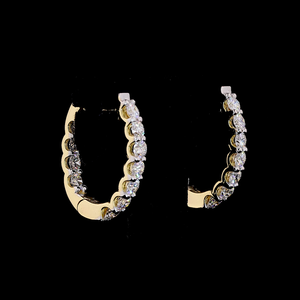 ต่างหูห่วงเพชรทองคำ 14K คลาสสิก เพชรเลี้ยงในห้องปฏิบัติการ - Product Image 1