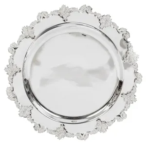 Plato de Metal plateado pulido para alimentos, plato redondo para postre y cargador de alimentos para platos más vendidos, suministros de platos - Product Image 1