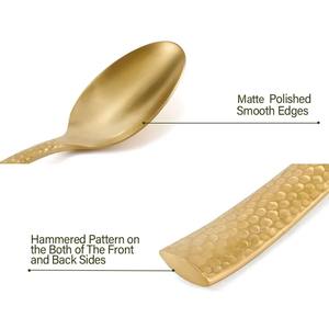 Juego de Cubiertos de Oro con Mango Martillado, Ideal para Restaurantes de Alta Cocina, Hoteles, Decoración de Mesa Elegante y Eventos en el Hogar - Product Image 2