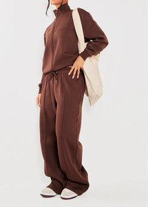 2025 ropa de mujer personalizada, conjuntos de sudaderas con capucha y pantalones de gran tamaño de Color sólido, chándal de dos piezas de alta calidad para mujer - Product Image 3