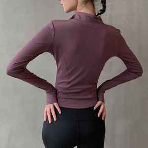 2025 femmes Sport veste fermeture éclair Yoga manteau vêtements séchage rapide Fitness veste course à capuche pouce trou vêtements de sport gymnastique entraînement haut - Product Image 2