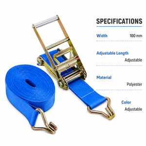Sangle à cliquet industrielle 100 mm 10000 kg en polyester pour la fixation de charges lourdes – Solution de transport OEM ODM – Fournisseur d'usine - Product Image 3