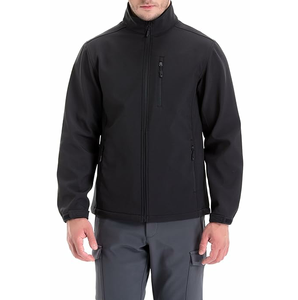 Vestes softshell pour hommes personnalisées en gros pour le printemps vestes décontractées de créateurs respirantes fermeture à glissière solide non tissé - Product Image 5